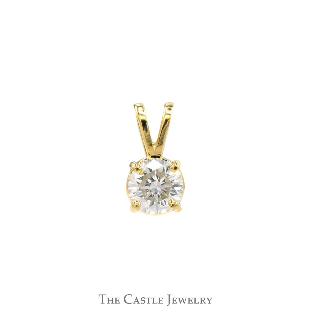 1/2ct Round Brilliant Cut Diamond Solitaire Pendant in 14k Yellow Gold