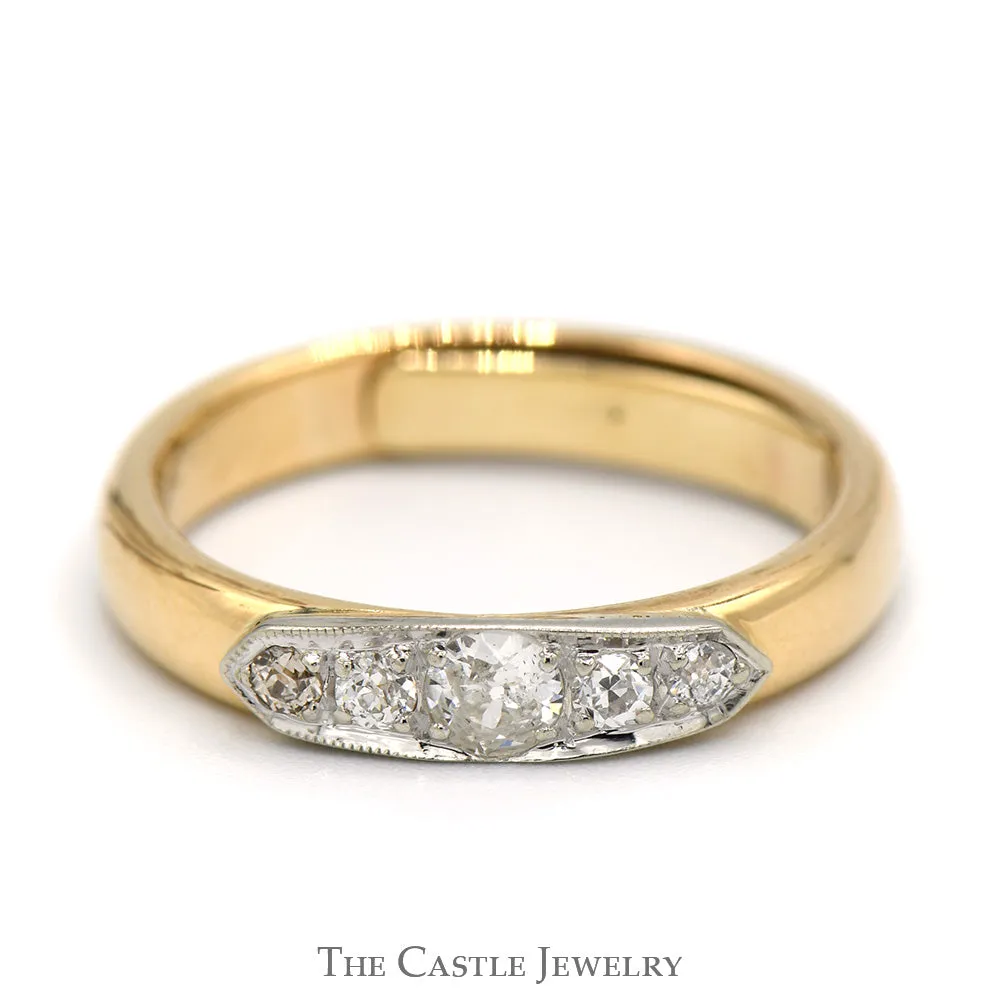 1/2cttw Old European Cut Diamond Band in 18k Yellow Gold