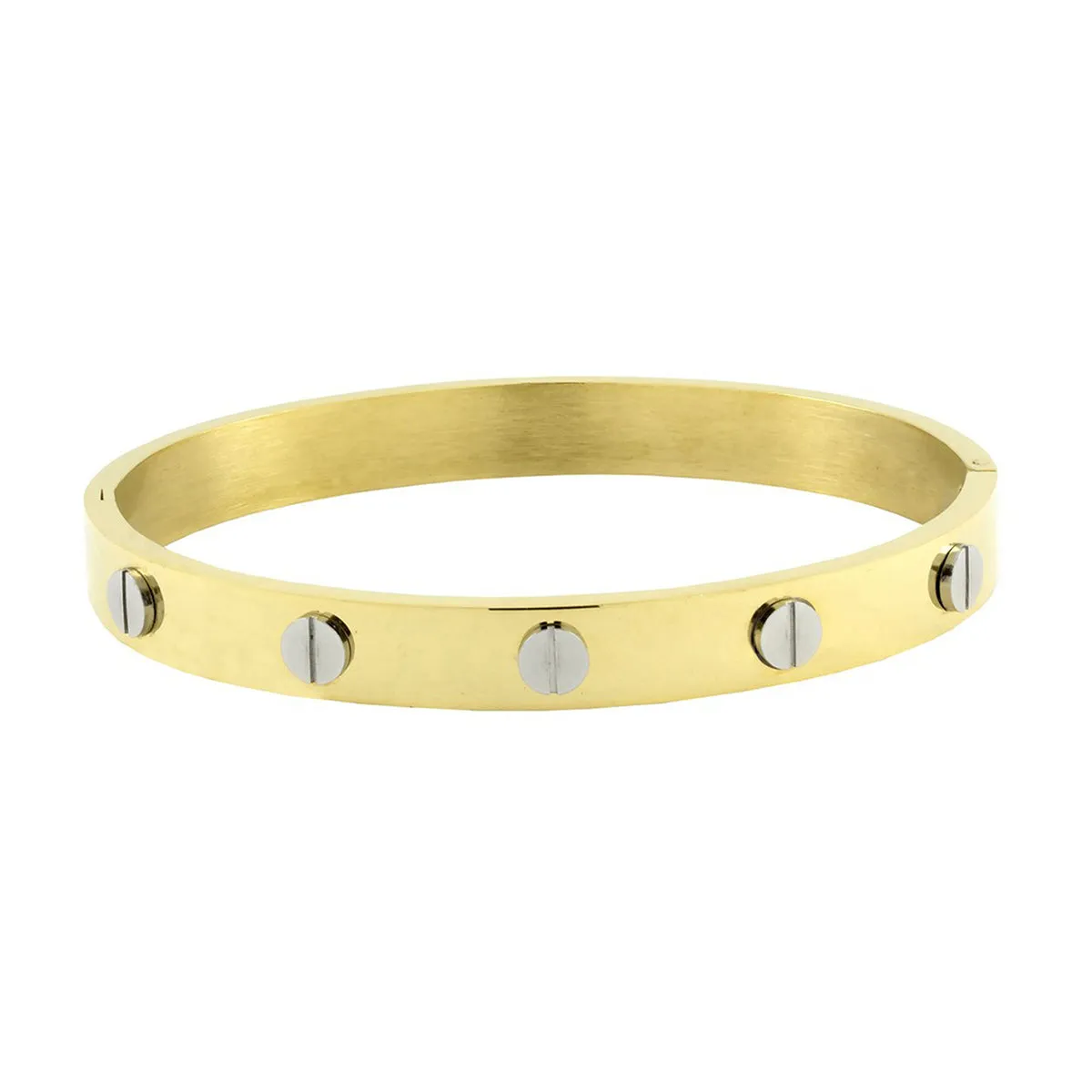 18K Gold 316L Stainless Steel Openable Kada Bangle Bracelet For Men