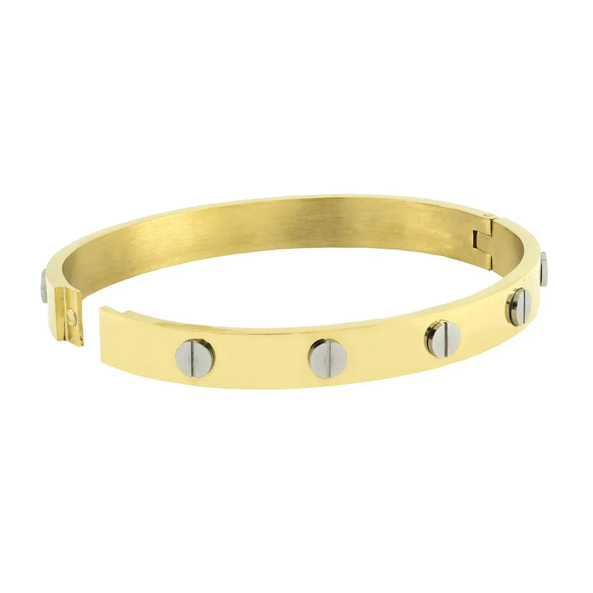 18K Gold 316L Stainless Steel Openable Kada Bangle Bracelet For Men