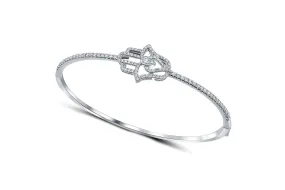 18kt White Gold Diamond Hamsa Bangle