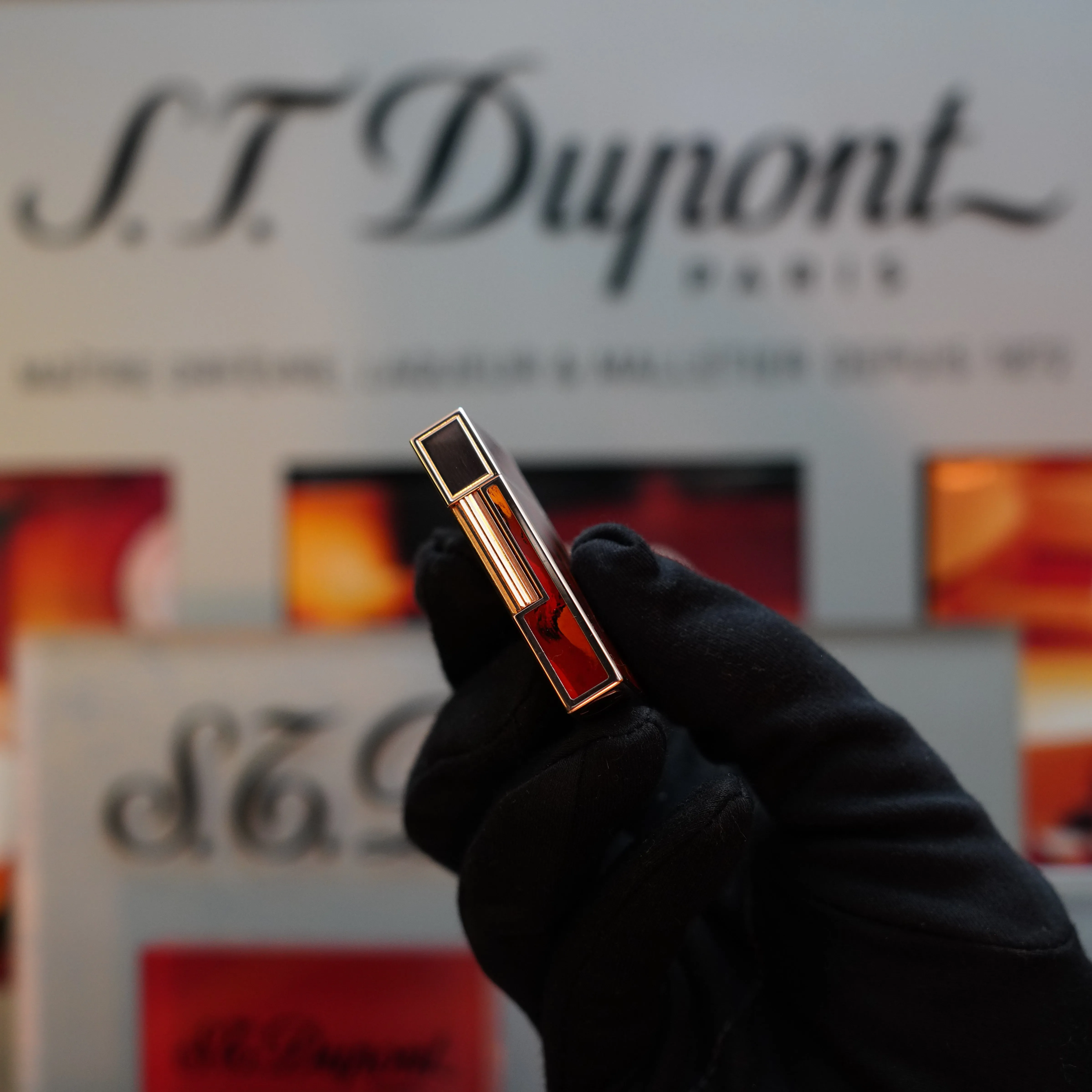 1970 St Dupont Picaso 24k Rose Gold Ligne 2 Natural Lacquer rare ligne 2 Lighter