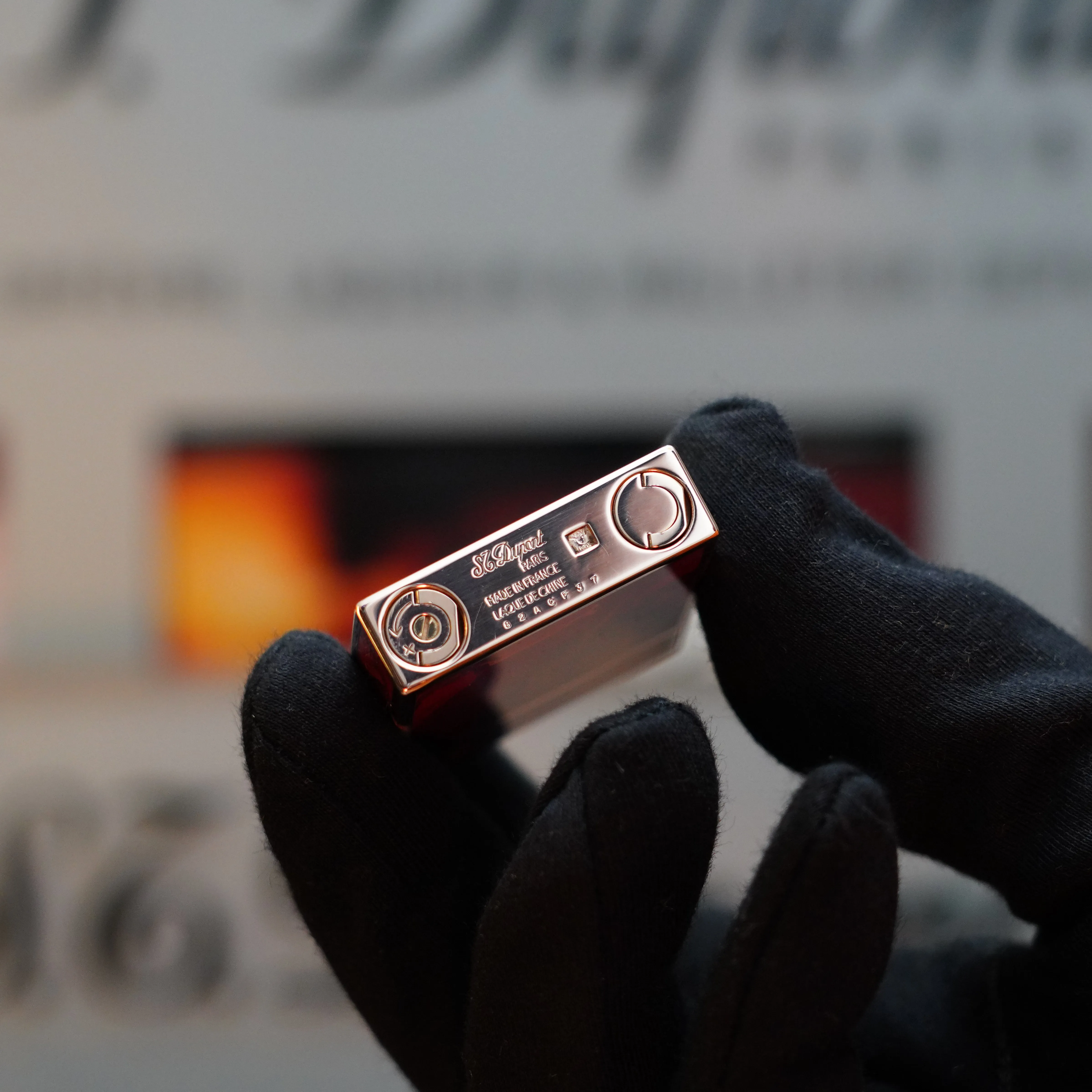 1970 St Dupont Picaso 24k Rose Gold Ligne 2 Natural Lacquer rare ligne 2 Lighter