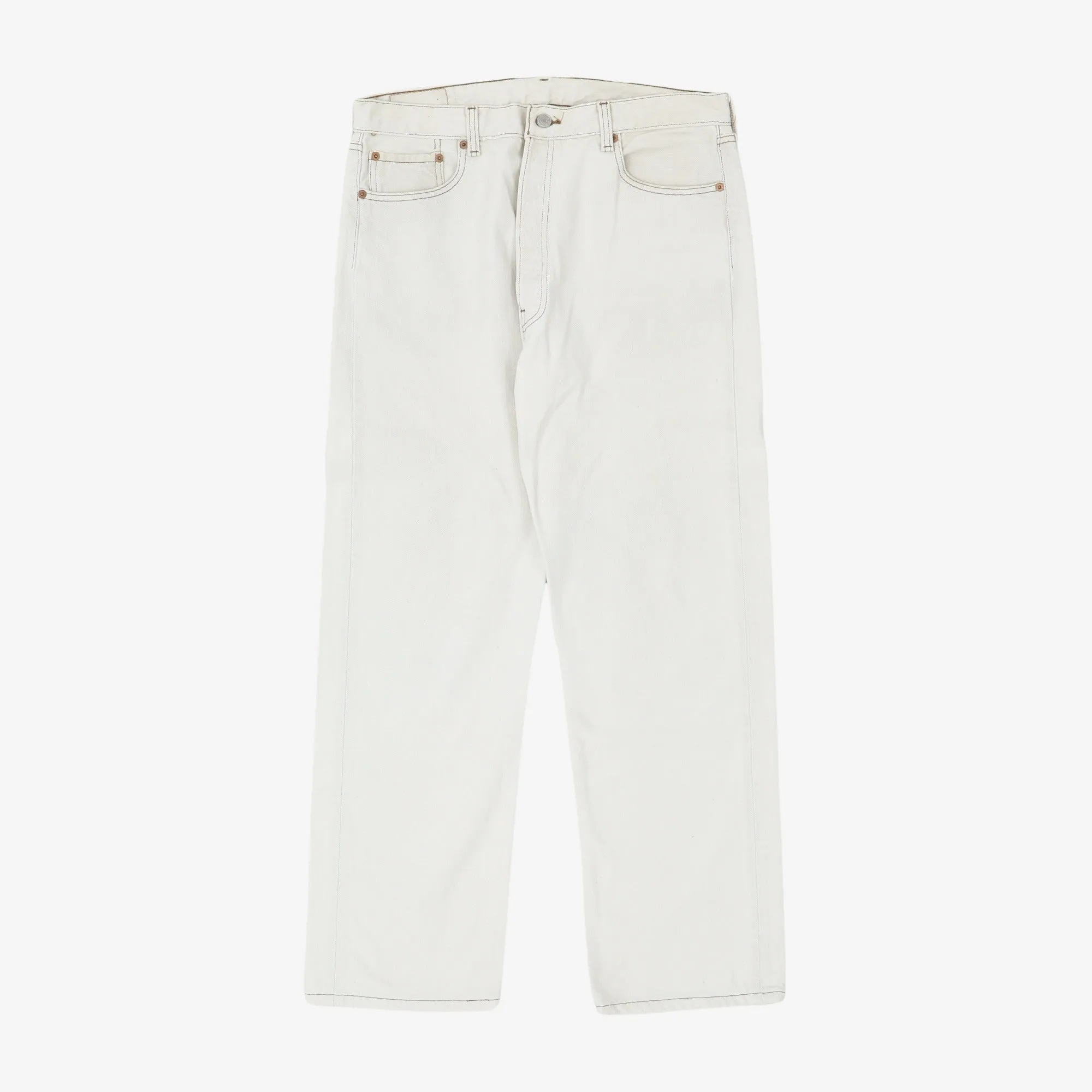 501 White Denim Jeans(Fits W34/USA Made)