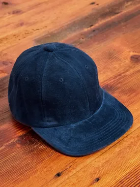 6-Panel Suede Cap in Navy