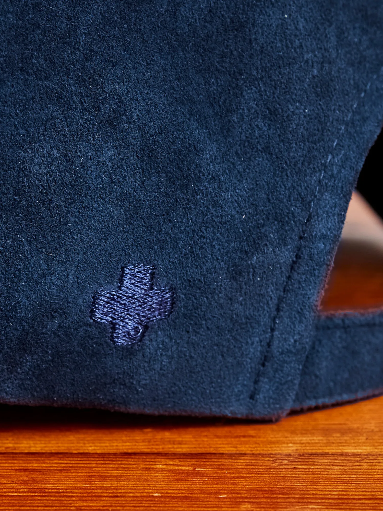 6-Panel Suede Cap in Navy