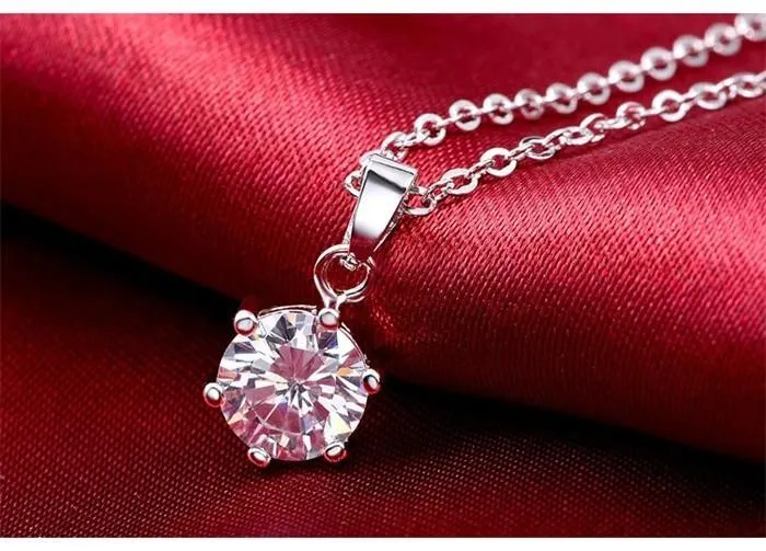 925 Sterling Silver Luxury CZ Diamond Necklace Earrings and Ring Wedding Jewelry Set