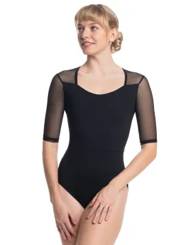 Ainsliewear Freya with Mesh 3/4 Sleeve Leotard - 1096ME Womens