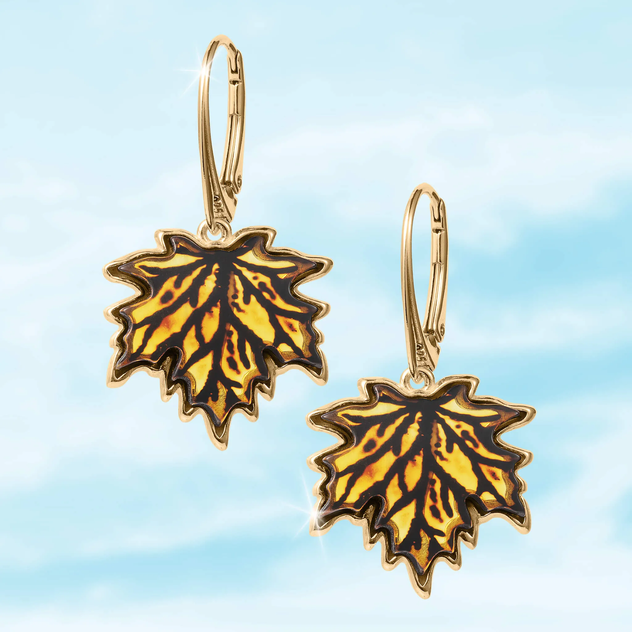 Amber Leaf Earrings