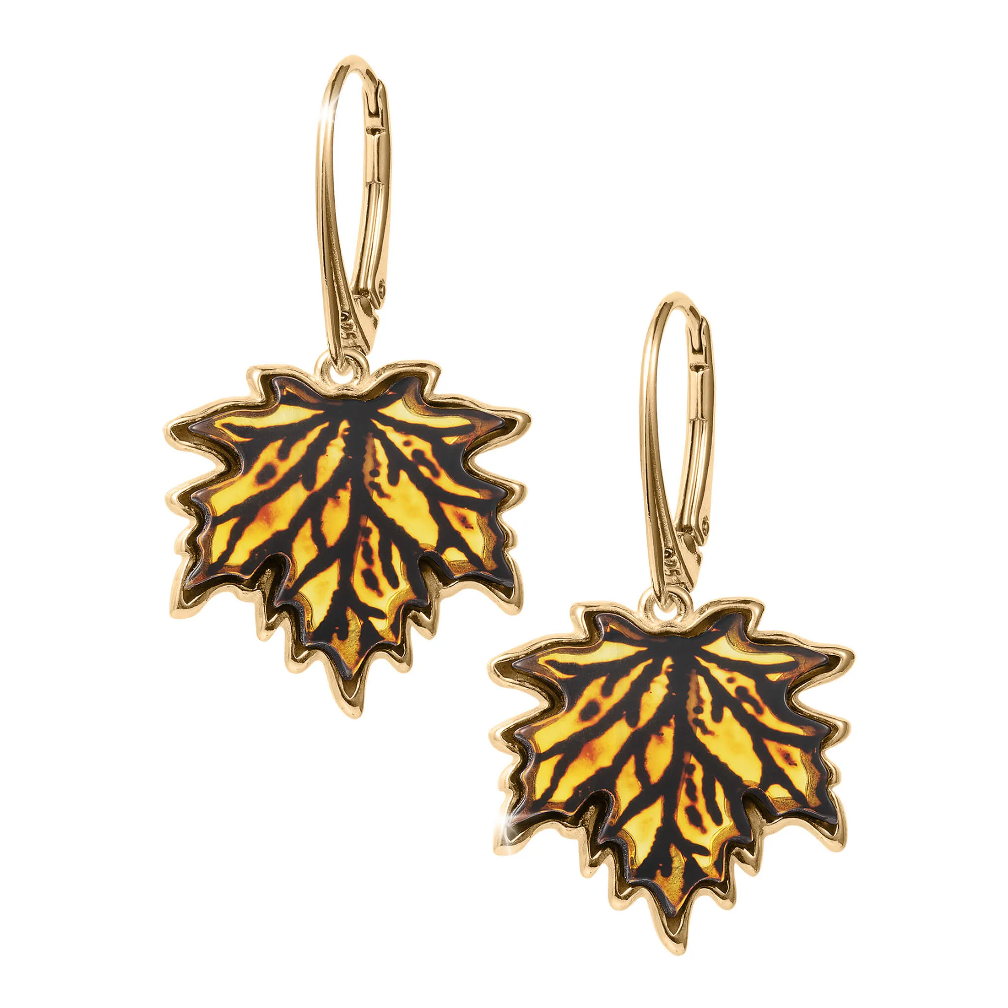 Amber Leaf Earrings