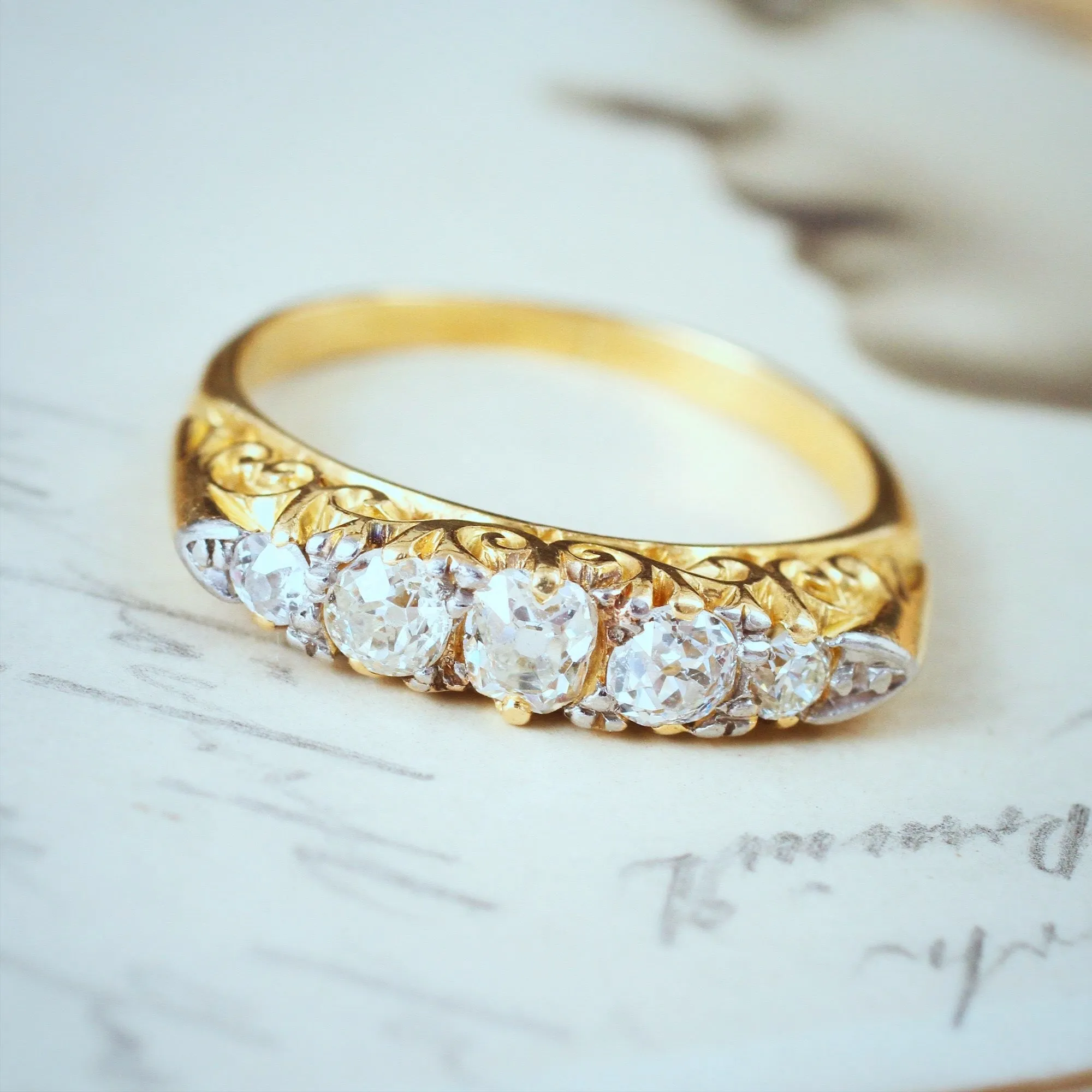 An Adorable Antique Edwardian Diamond Band Ring