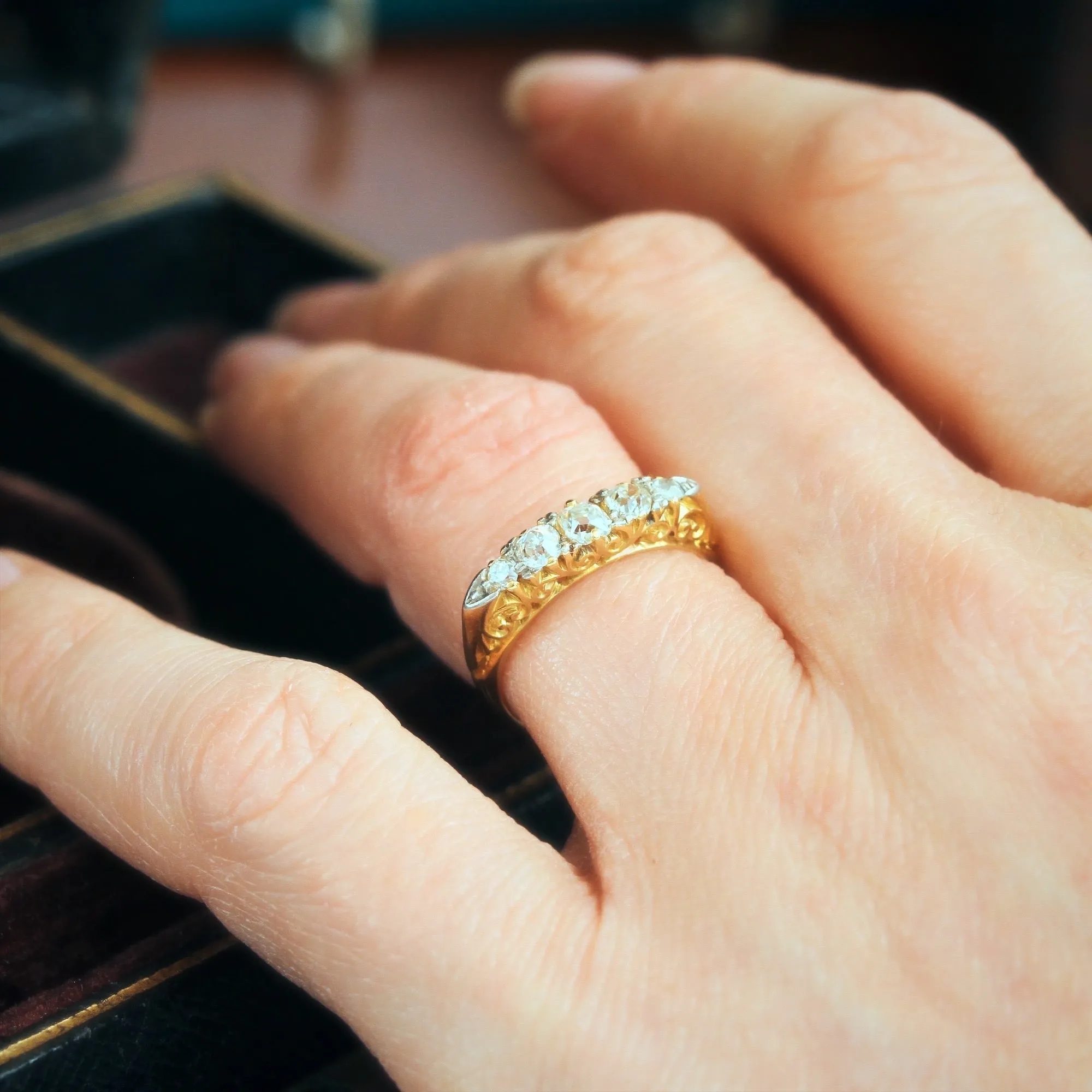 An Adorable Antique Edwardian Diamond Band Ring