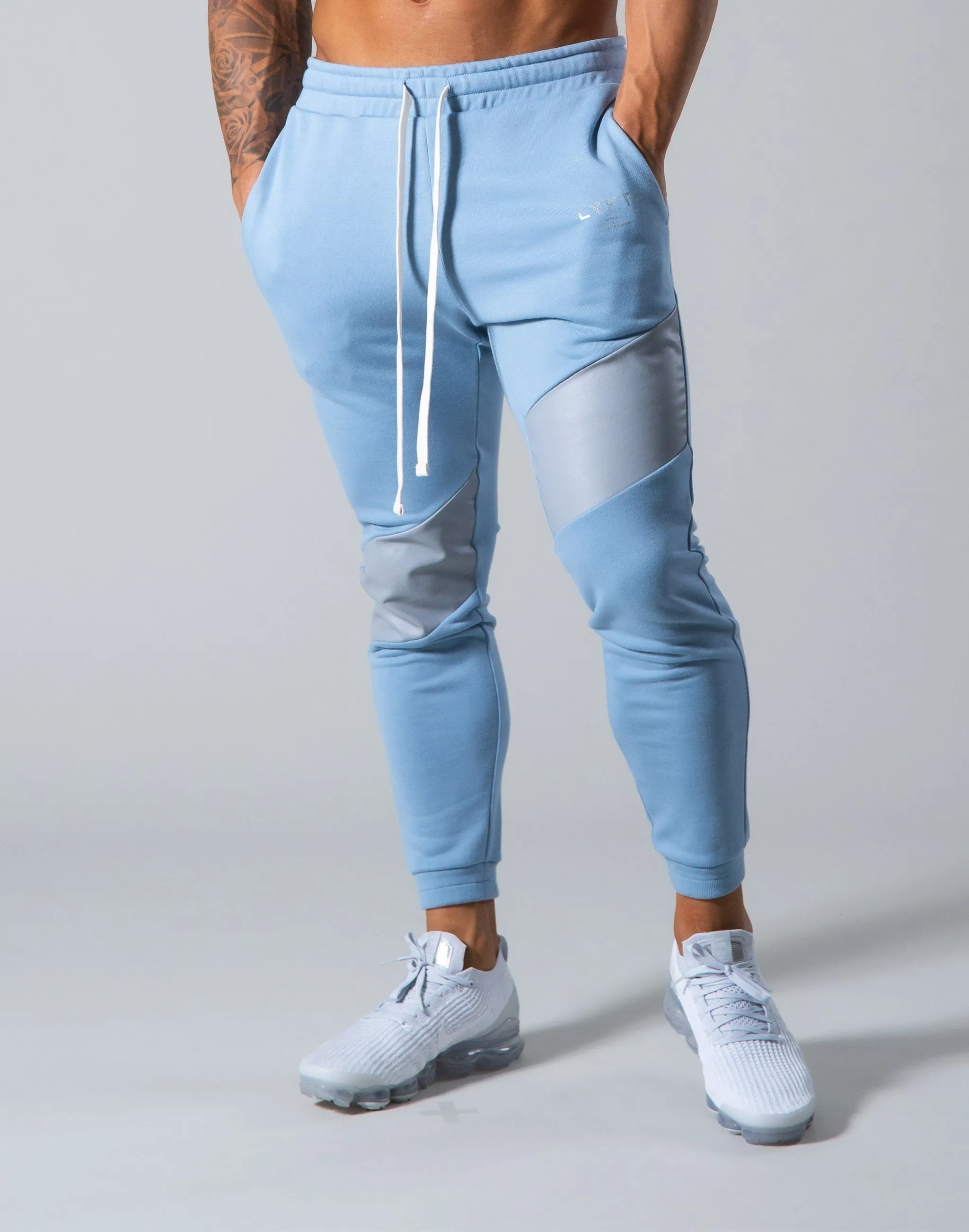 Angle Wide Line Sweat Pants - L.Blue