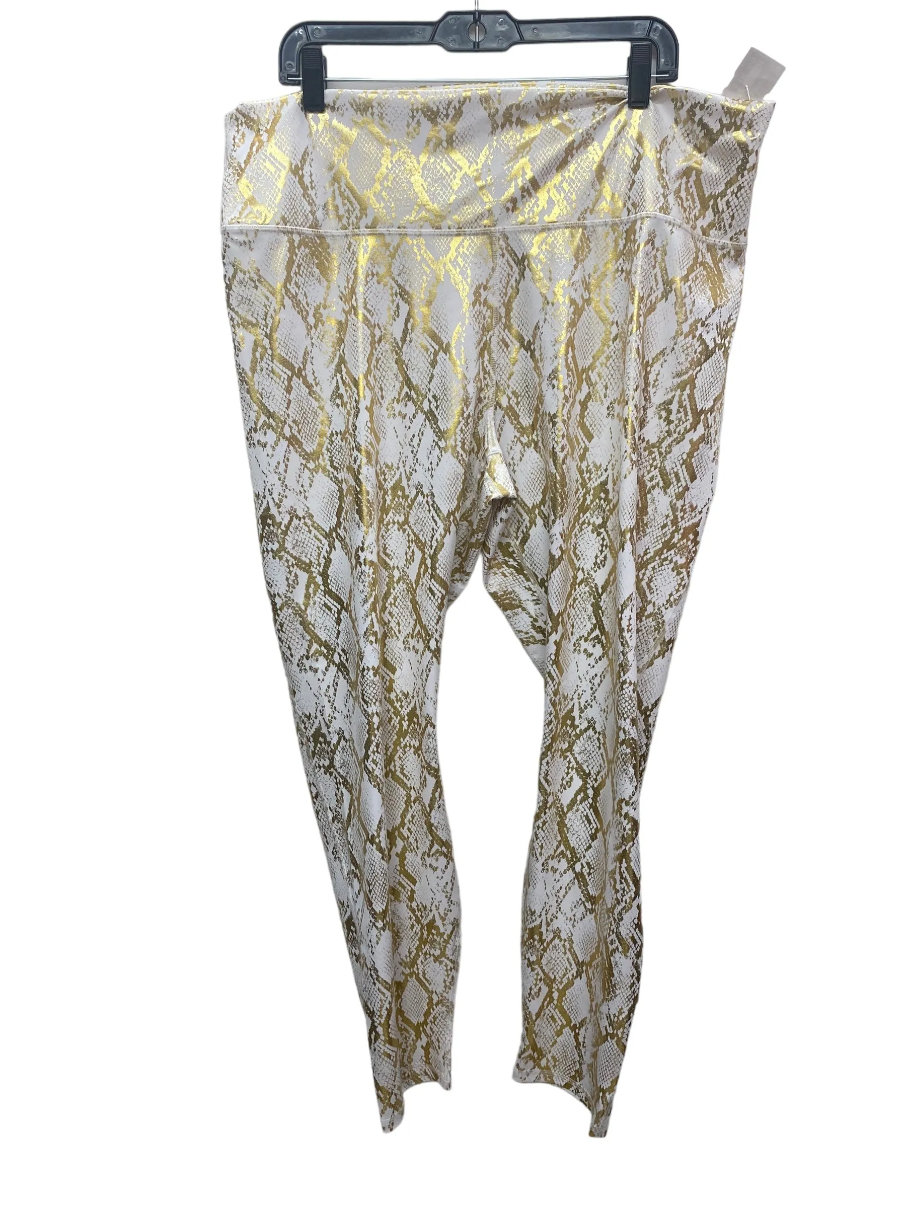 Athletic Leggings By Fabletics In Gold & White, Size: 4x