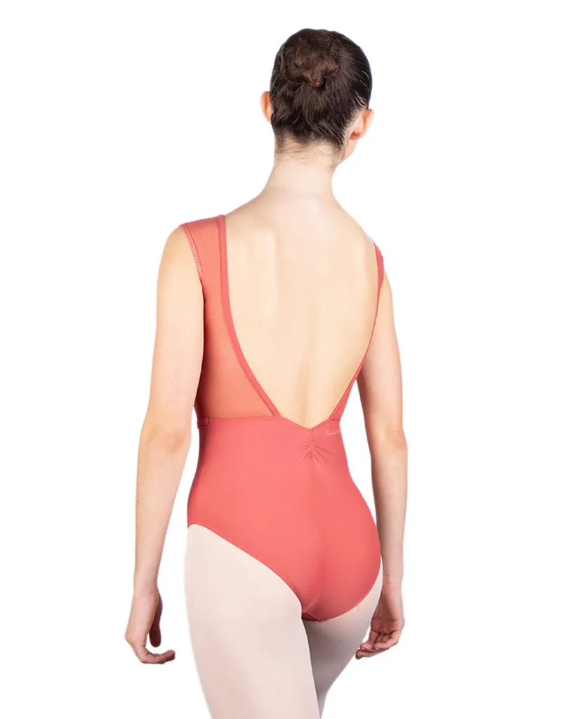 Ballet Rosa Daphne Scoop Neck Mesh Insert Low Back Tank Leotard - Womens