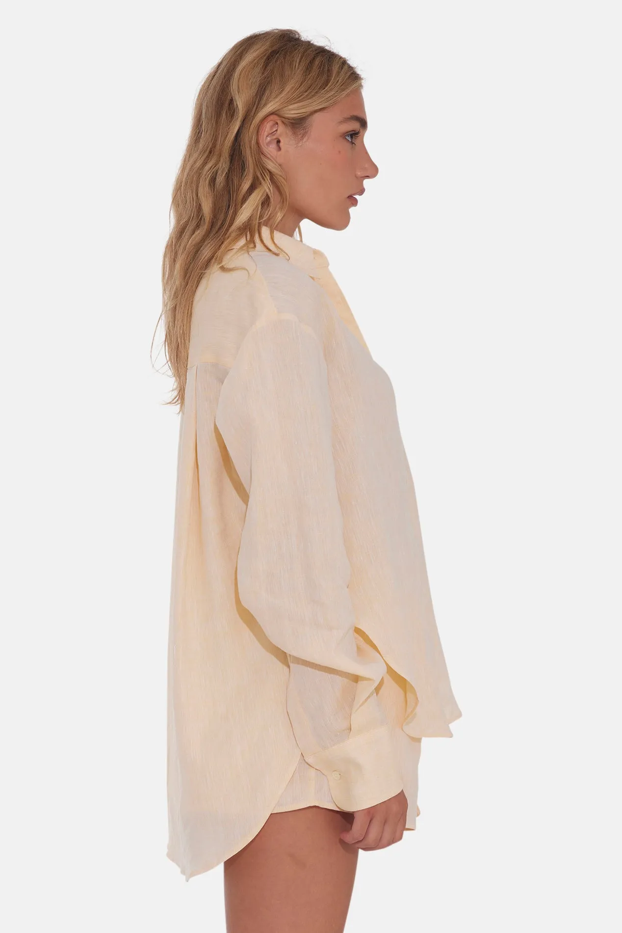 Balsam Linen Boyfriend Shirt Yellow