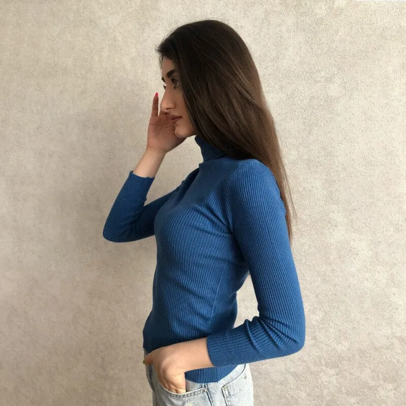 Basic Turtleneck Knitted Top