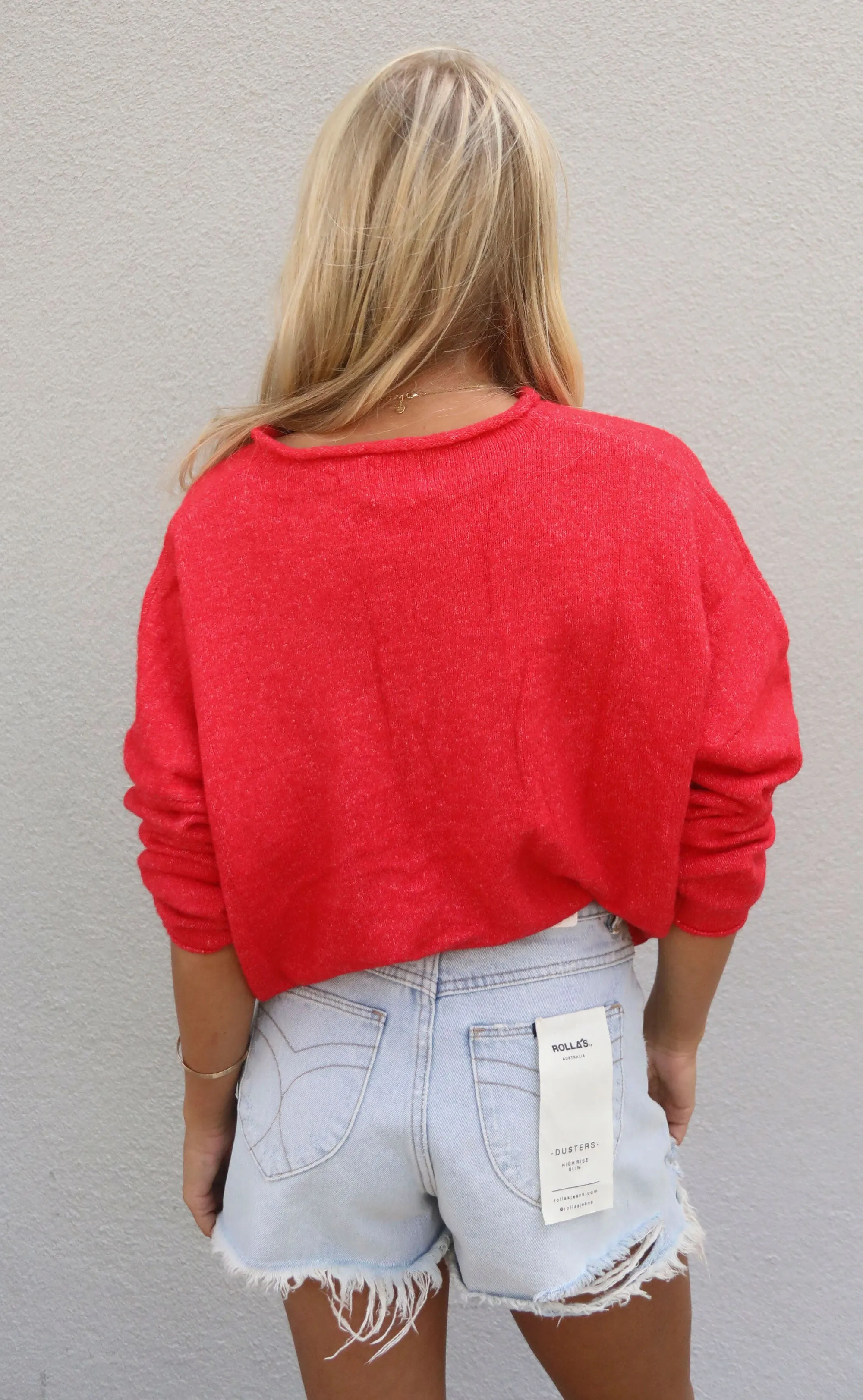 beat of your heart cardigan - red