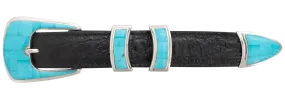 B.G. Mudd 1" Turquoise Mosaic Buckle Set