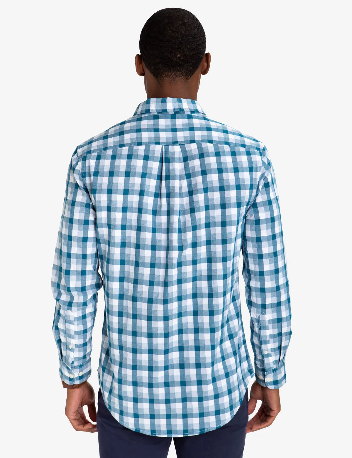 BLACK MALLET CLASSIC FIT DOBBY PLAID SHIRT