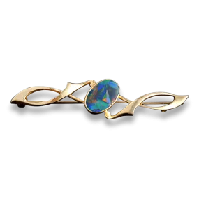 Black Opal Brooch, 2.50 Carats