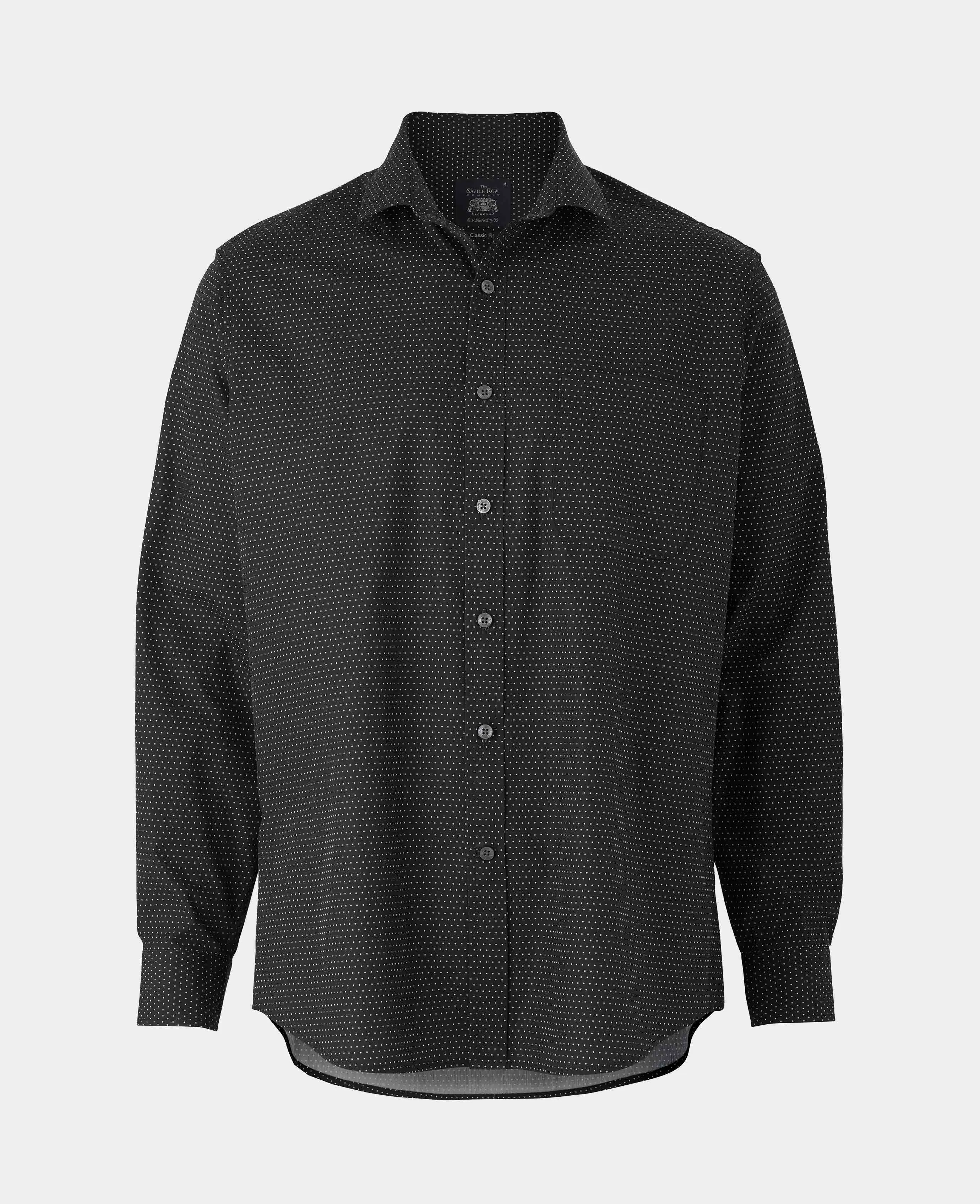 Black Pinspot Printed Shirt