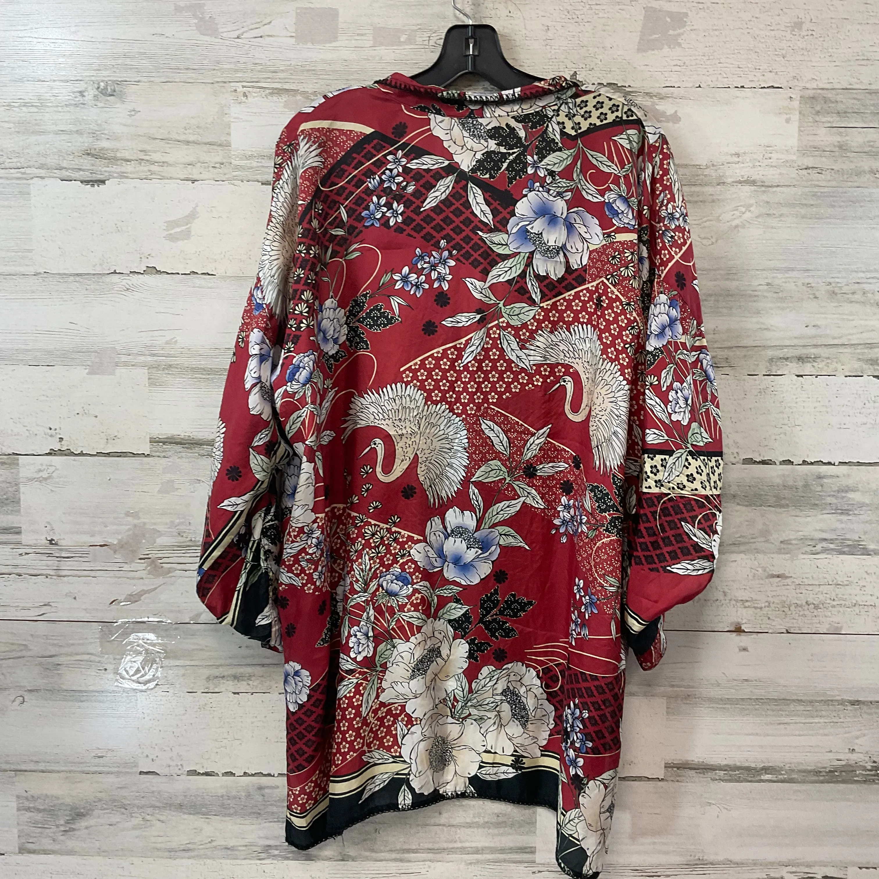 Blouse Long Sleeve By Johnny Was In Red, Size: L