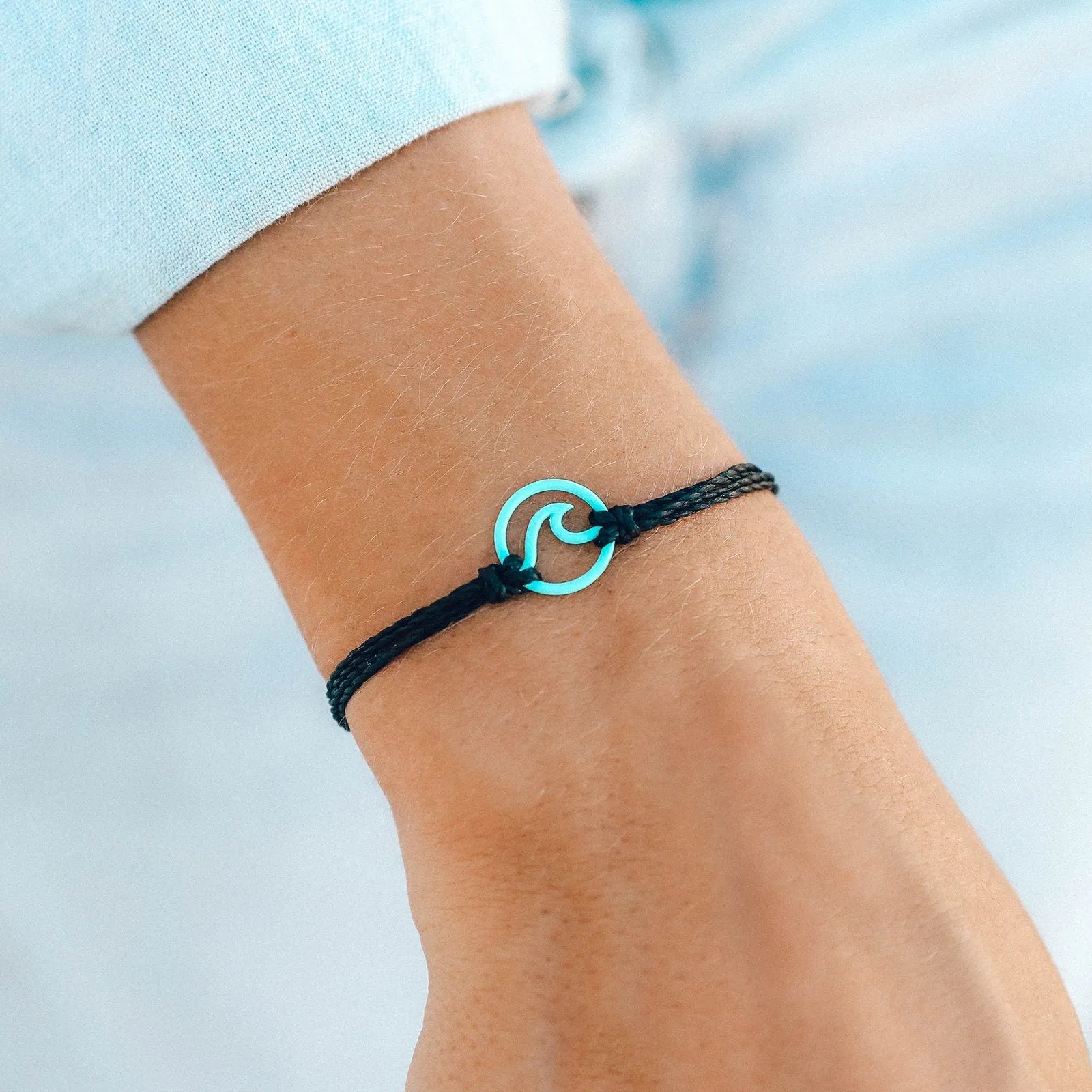 Blue Enamel Wave Charm