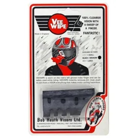 Bob Heath Vee Helmet Visor Wipe - Small - Grey