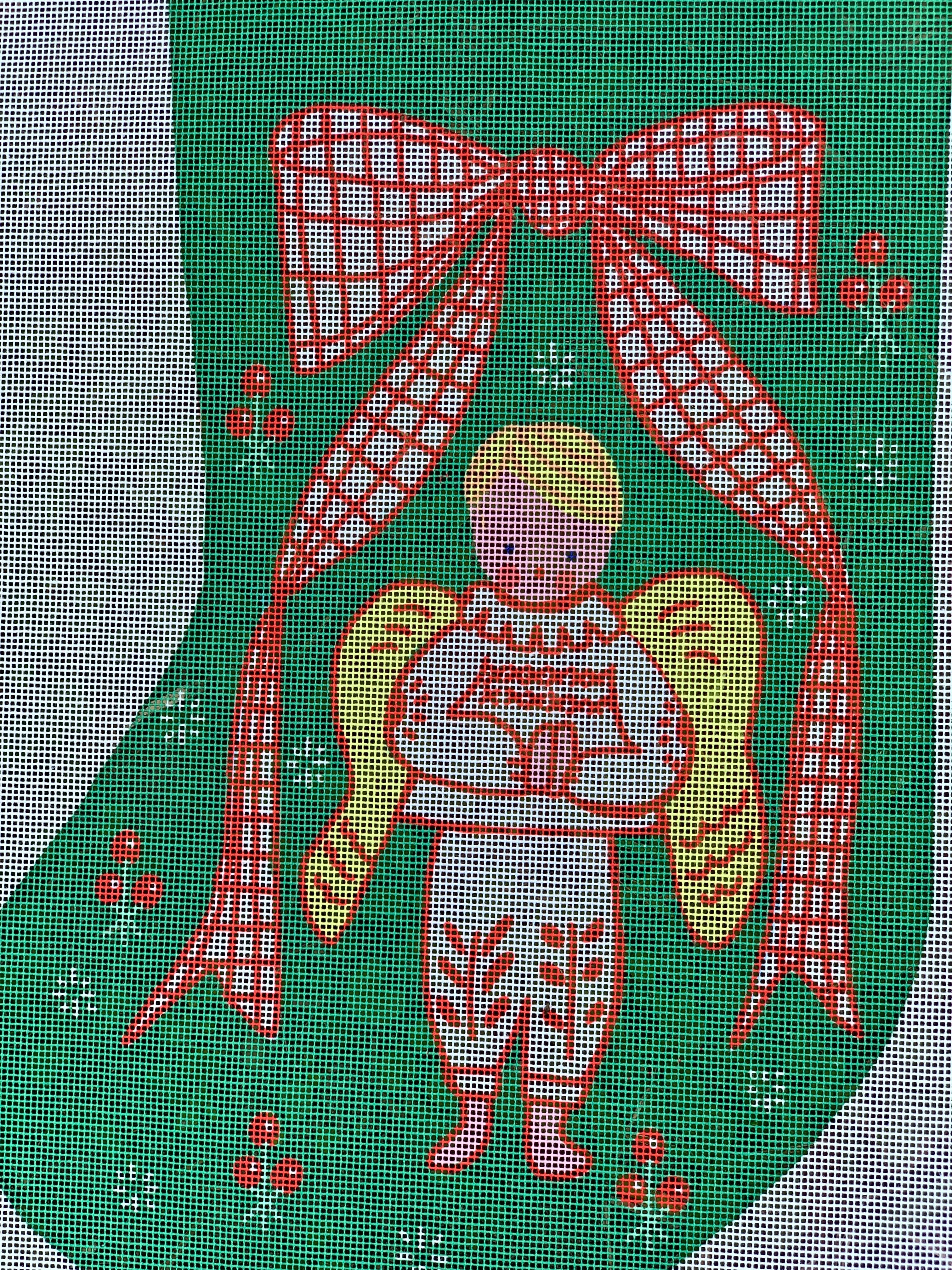 Boy Angel Needlepoint Christmas Stocking Canvas