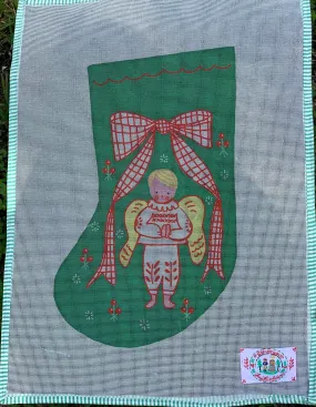 Boy Angel Needlepoint Christmas Stocking Canvas