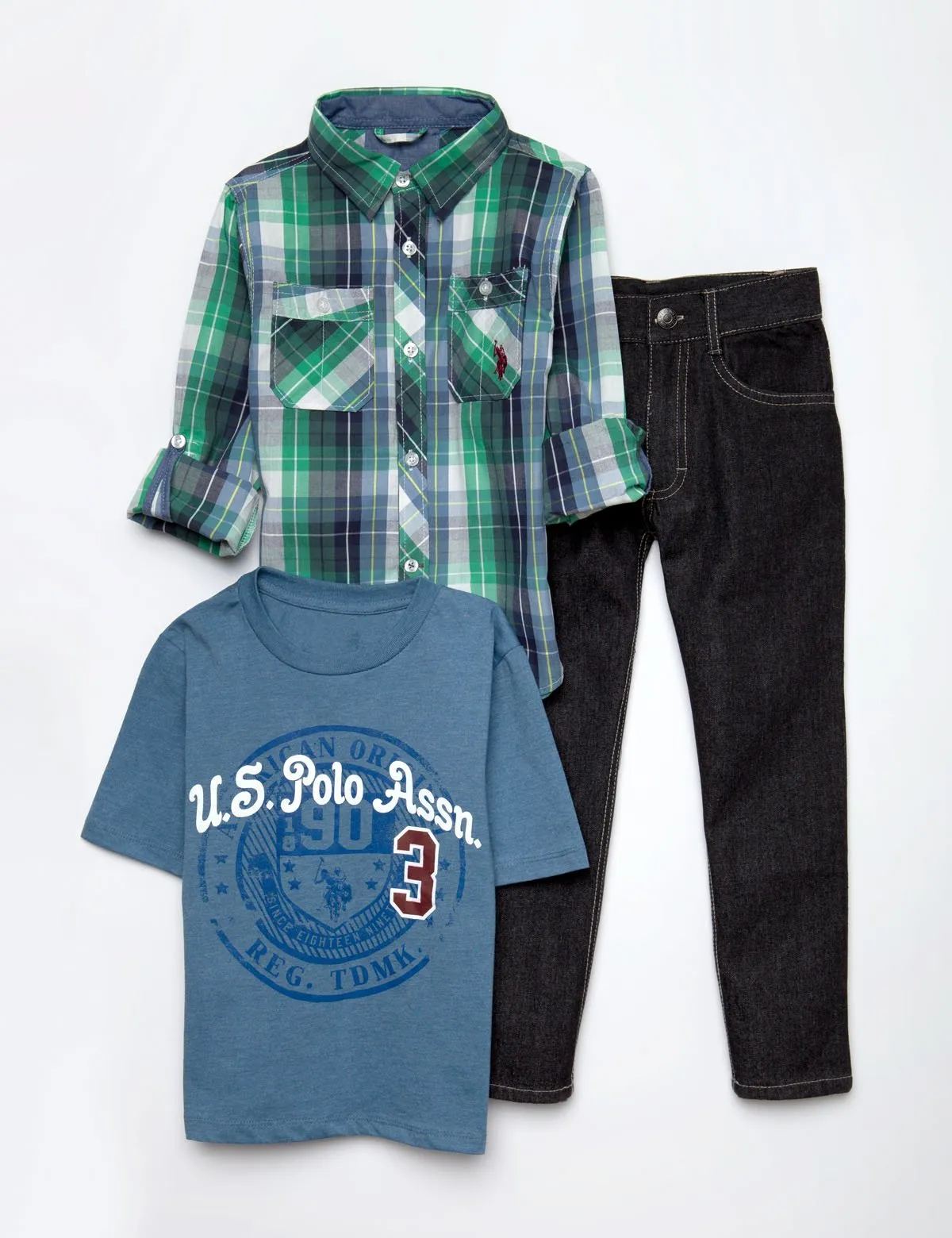 BOYS 3 PIECE SET - SHIRT, TEE & JOGGERS