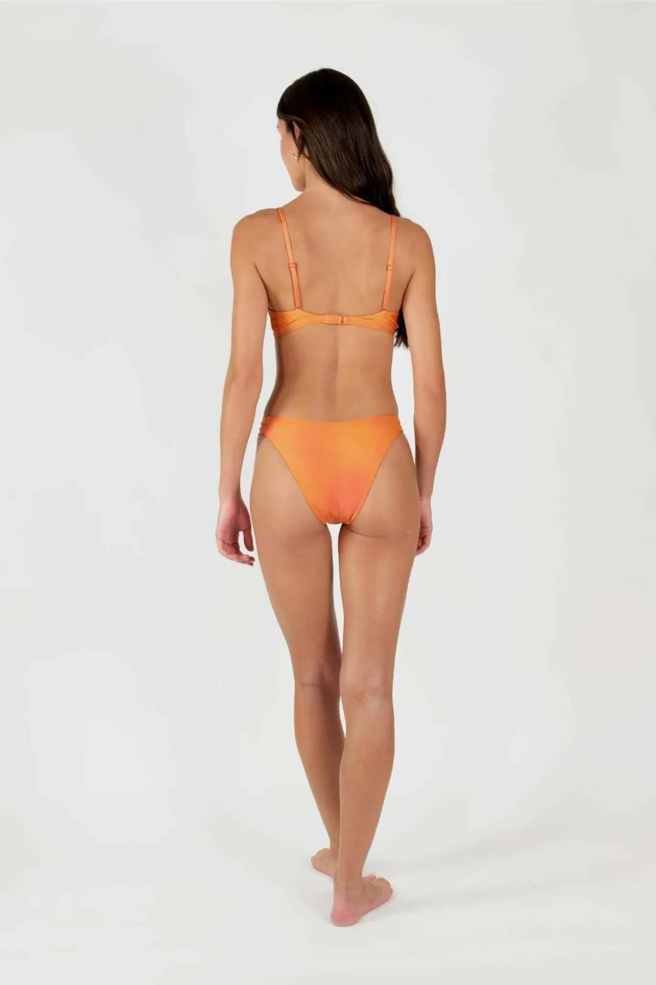 Bralette Bikini with top Split bottom Set in Naranja