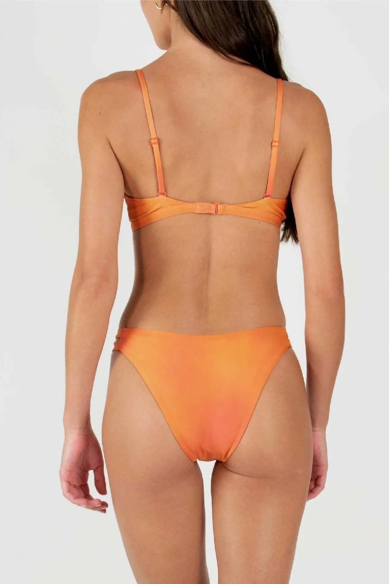 Bralette Bikini with top Split bottom Set in Naranja