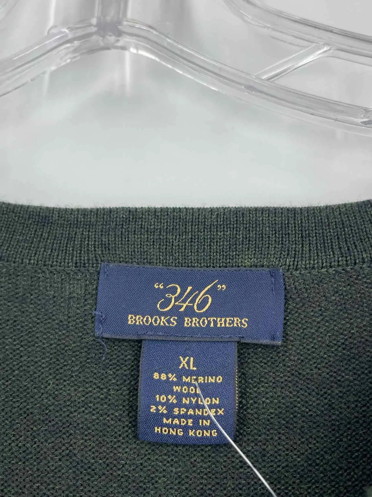 Brooks Brothers Size XL Dk Green Solid Knit Men's Sweater- Men's