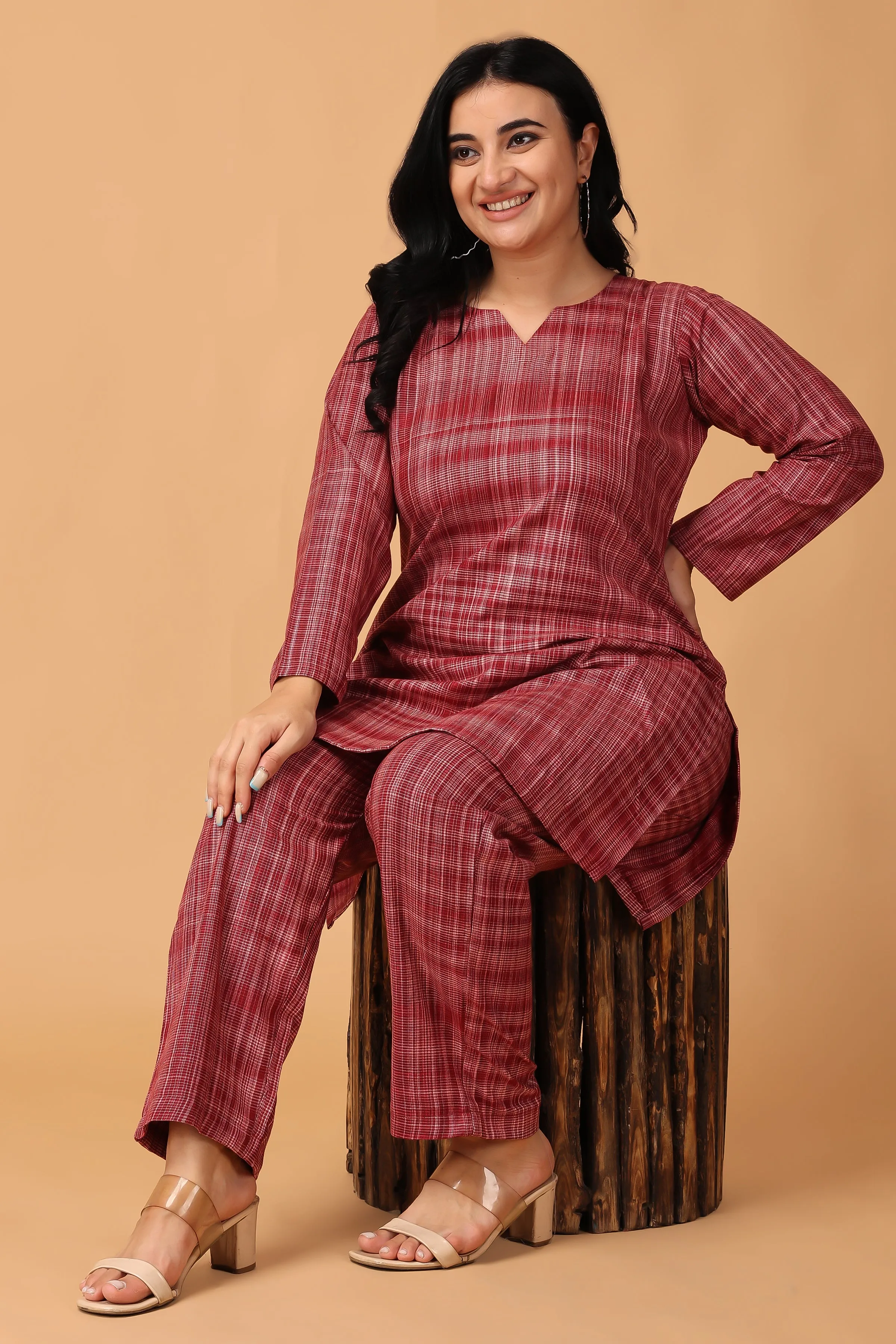 Burgundy Blush Woollen Co-ord Set