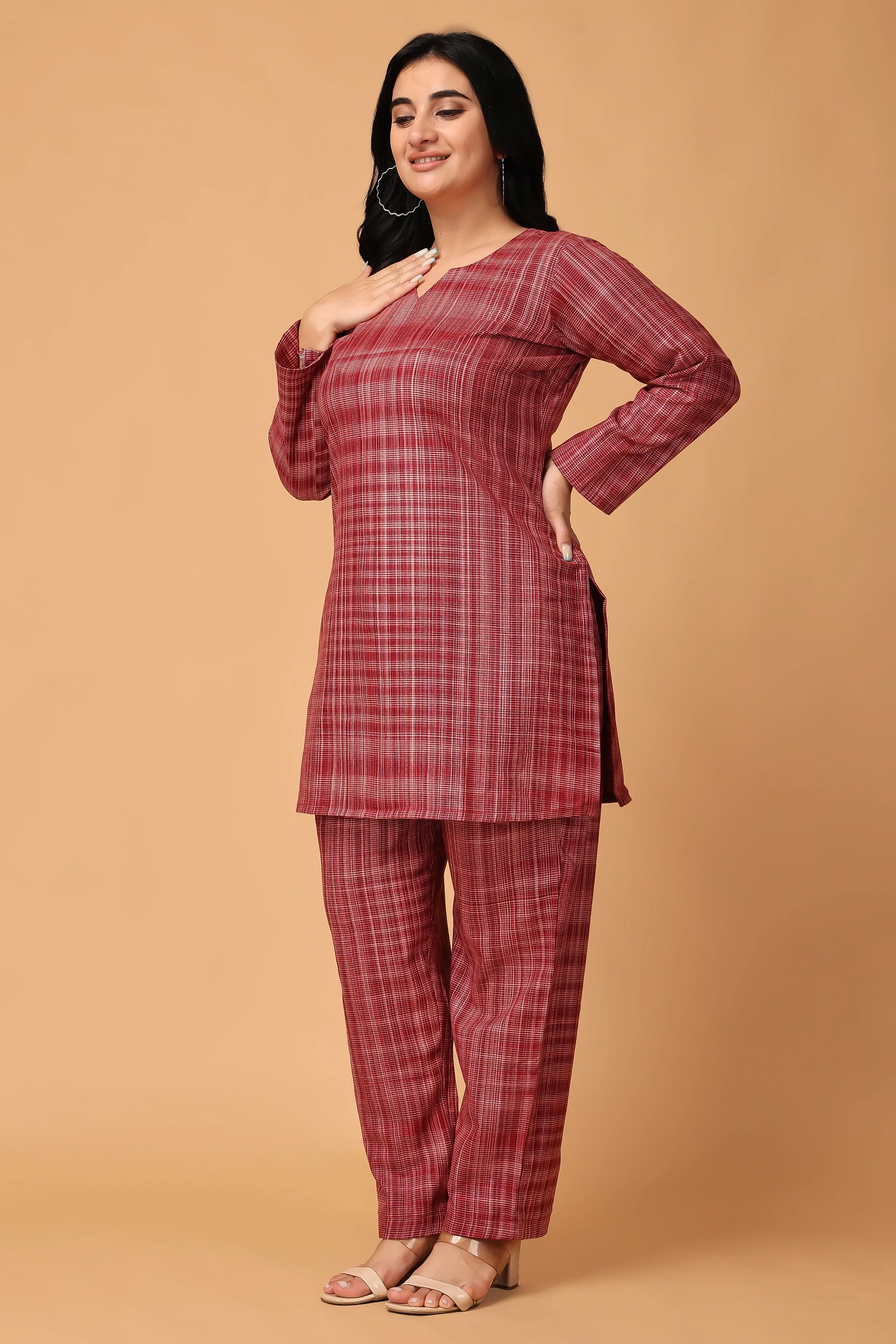 Burgundy Blush Woollen Co-ord Set