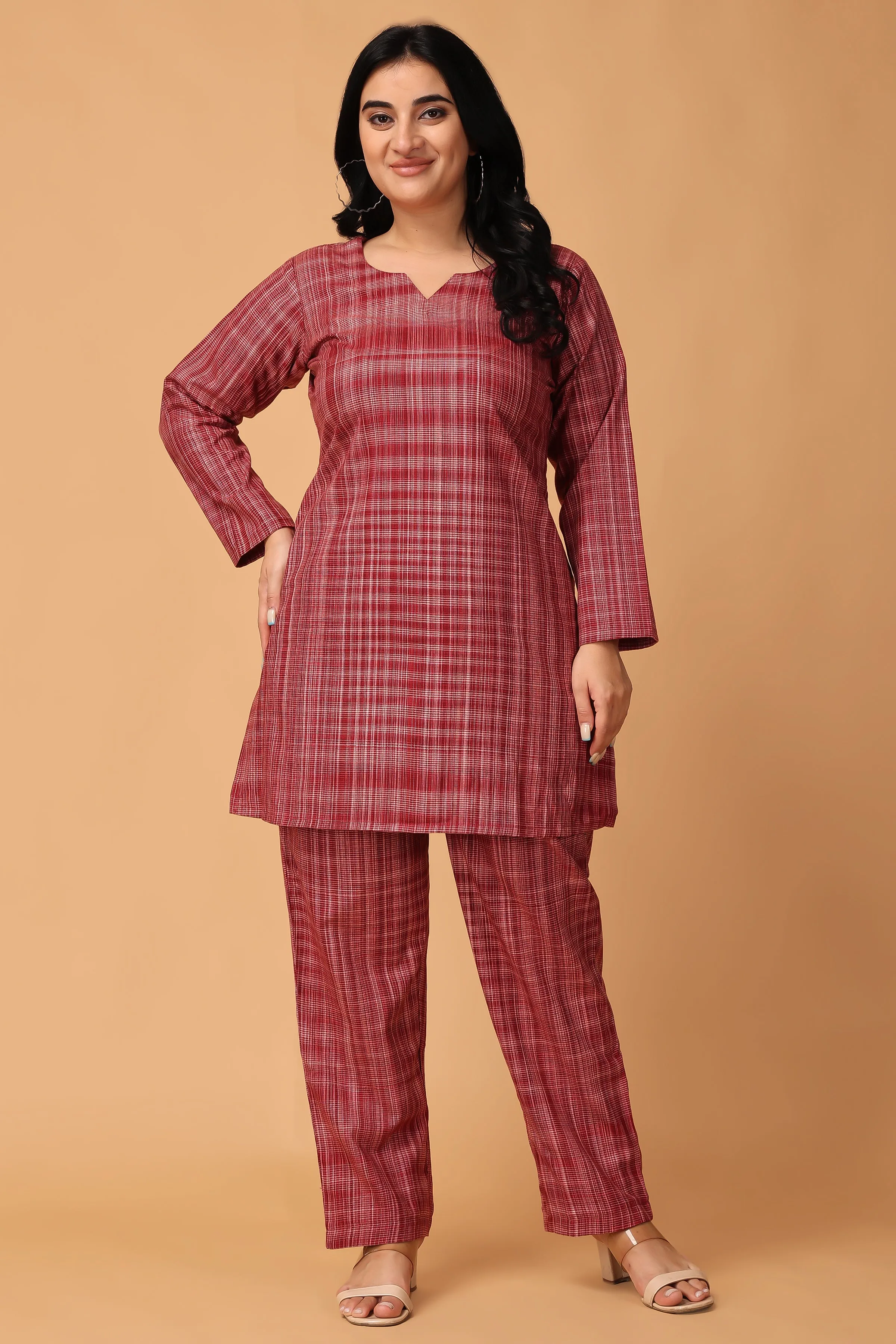 Burgundy Blush Woollen Co-ord Set