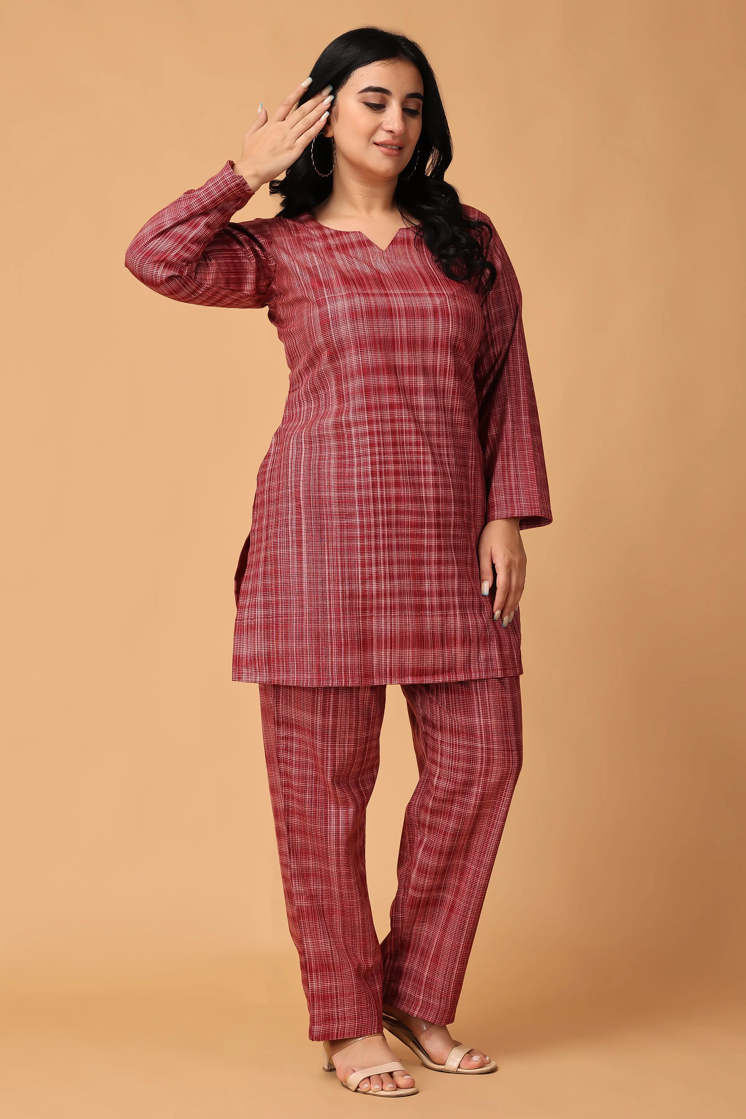 Burgundy Blush Woollen Co-ord Set