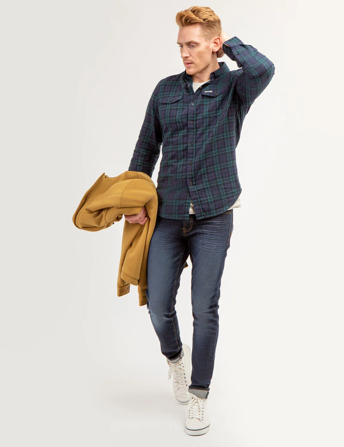 CHEST POCKET YARN DYE PLAID SHIRT