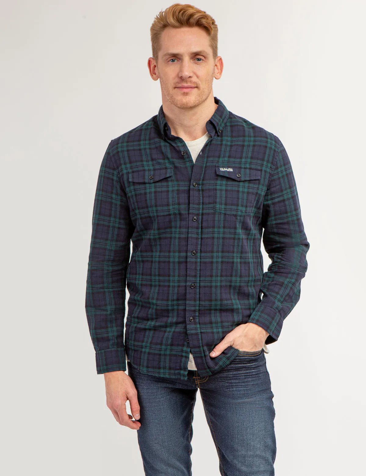 CHEST POCKET YARN DYE PLAID SHIRT