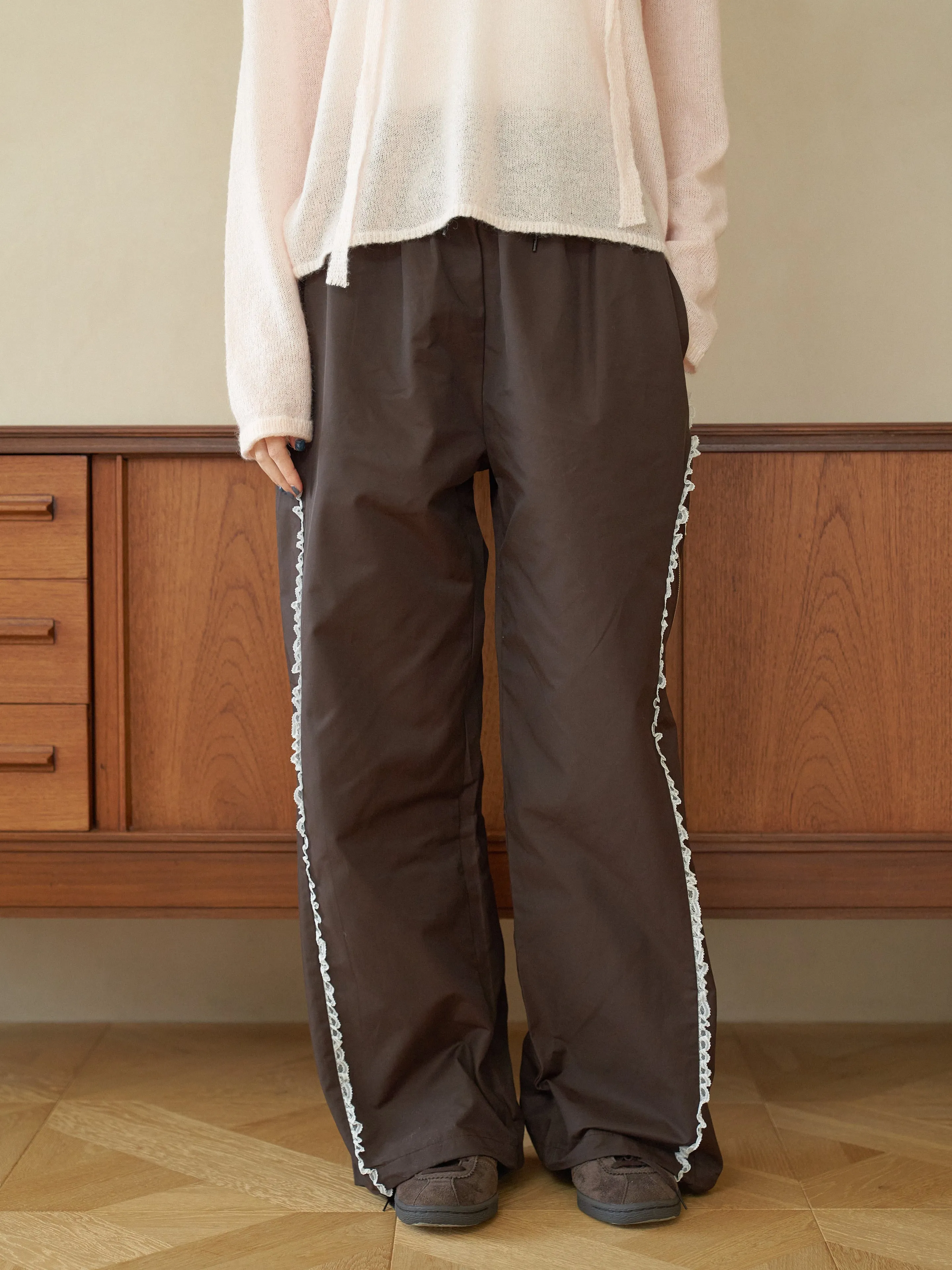 Chocolate Color Nylon Pants