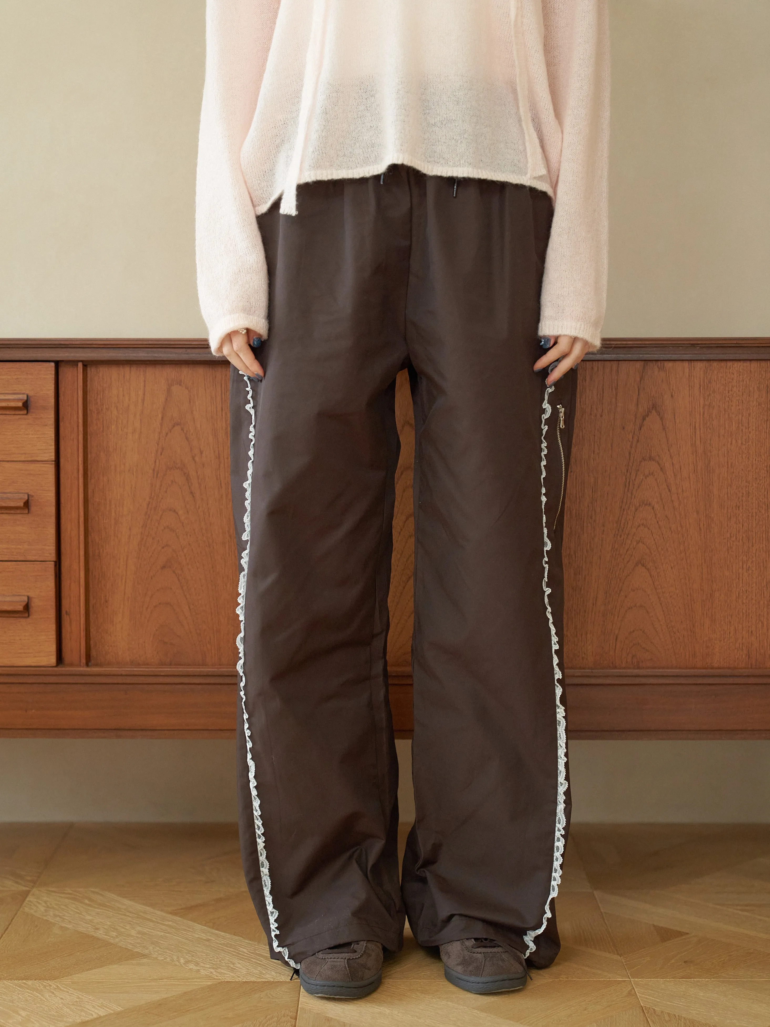 Chocolate Color Nylon Pants