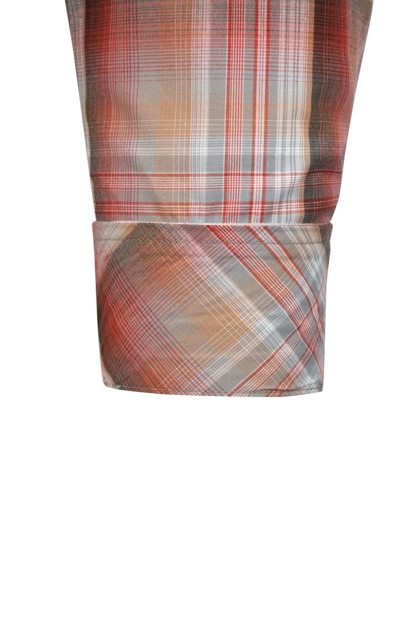 Cinch Button-Front Shirt - Multi Plaid