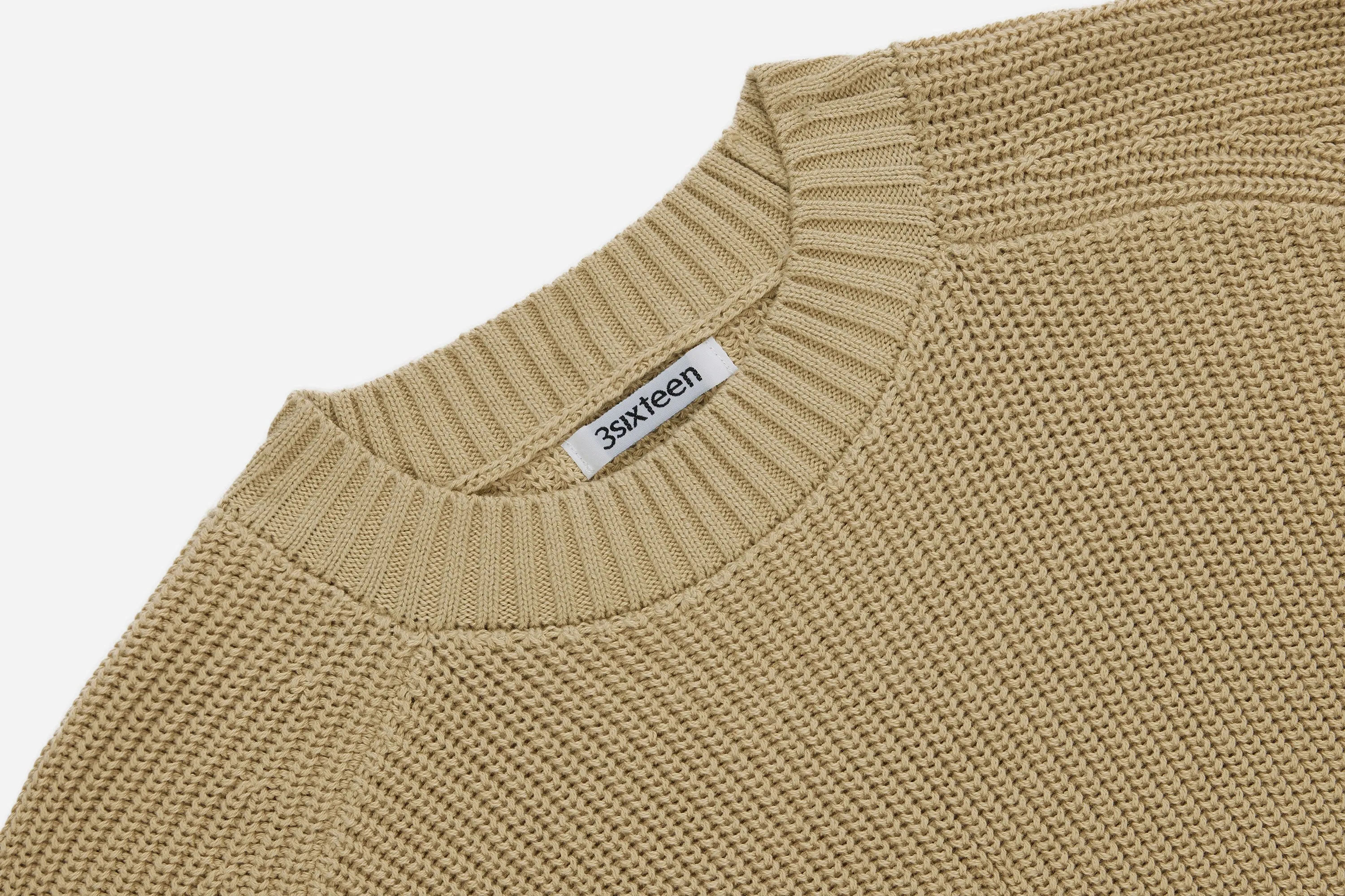 Cotton Crewneck Sweater ~ Sand