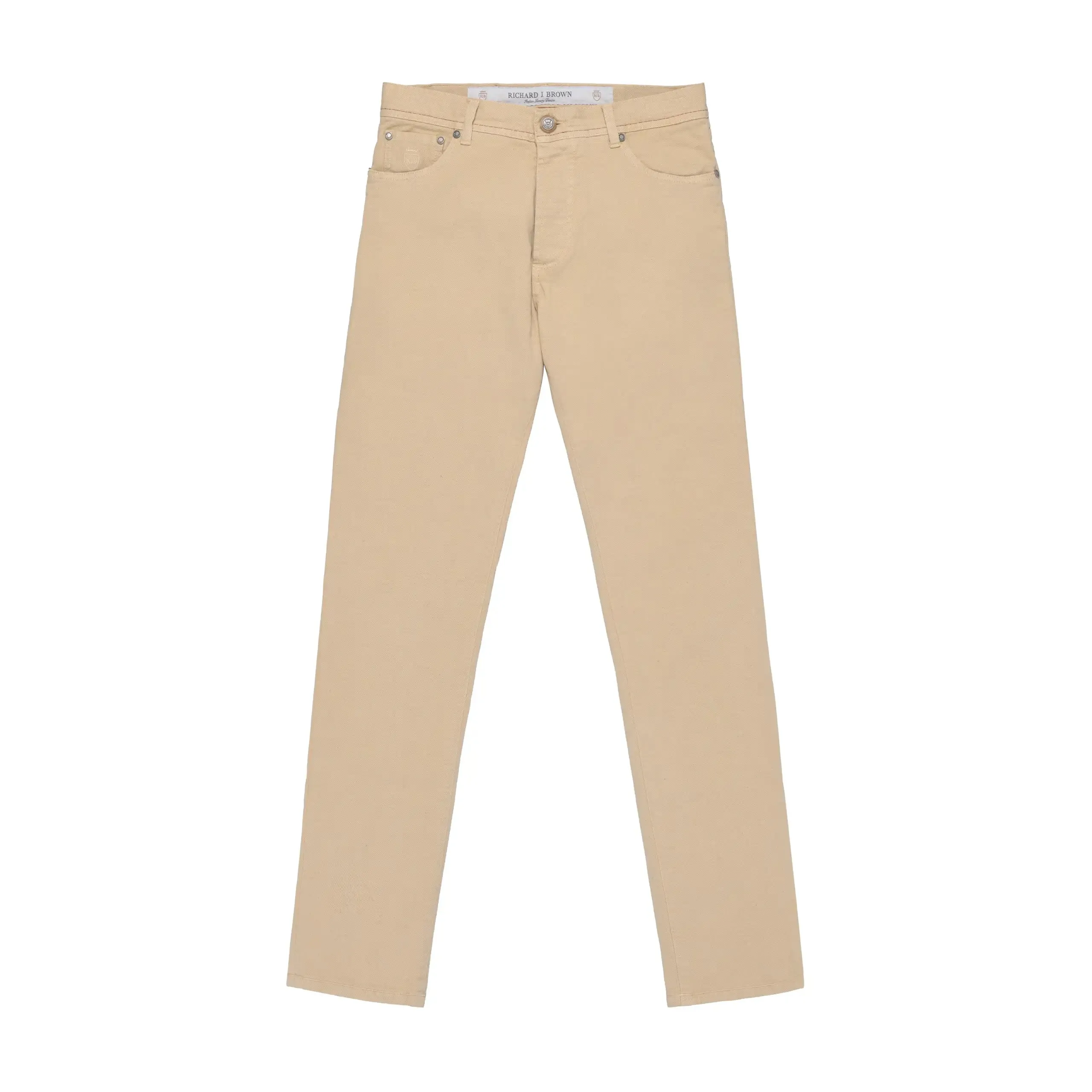 Cotton-Linen Blend Jeans in Creamy Yellow