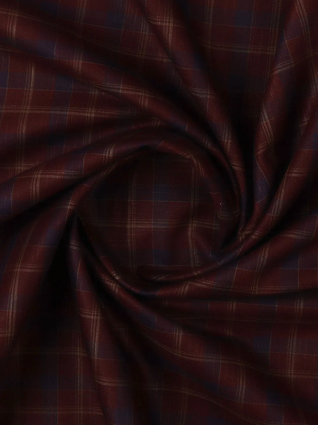 Cotton Redwood Brown Check Shirt Fabric-Liberty Cotton