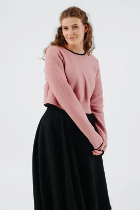 Crop Sweater, Wool, Pink