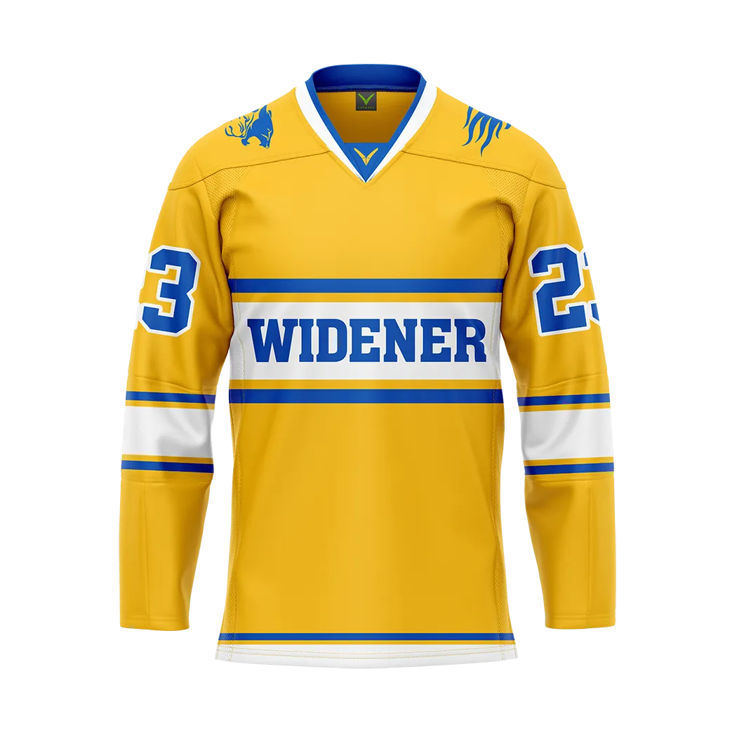 Custom Widener Yellow Replica Sublimated Jersey