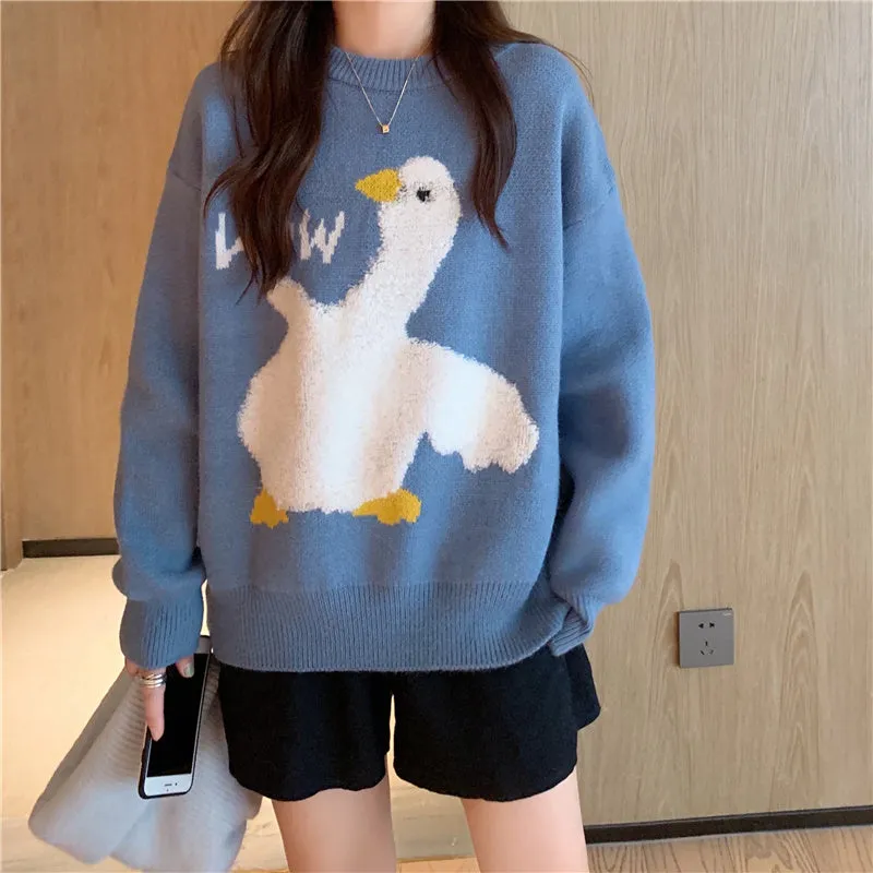 Cute Wow Duck Cartoon Sweater: Your Playful Wardrobe Essential